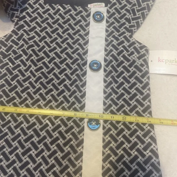 KC PARKER By Heartstrings Size 12 NWT Navy & White Dress - Picture 9 of 15